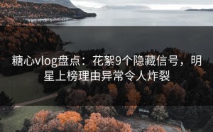 糖心vlog盘点：花絮9个隐藏信号，明星上榜理由异常令人炸裂