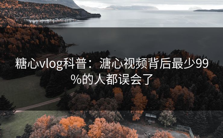 糖心vlog科普：溏心视频背后最少99%的人都误会了