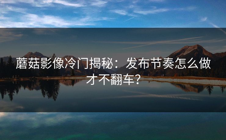 蘑菇影像冷门揭秘：发布节奏怎么做才不翻车？