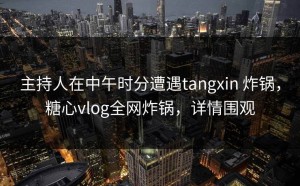 主持人在中午时分遭遇tangxin 炸锅，糖心vlog全网炸锅，详情围观