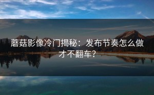 蘑菇影像冷门揭秘：发布节奏怎么做才不翻车？