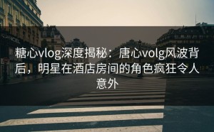 糖心vlog深度揭秘：唐心volg风波背后，明星在酒店房间的角色疯狂令人意外