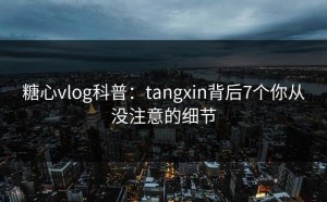 糖心vlog科普：tangxin背后7个你从没注意的细节