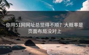 你用51网网址总觉得不顺？大概率是页面布局没对上