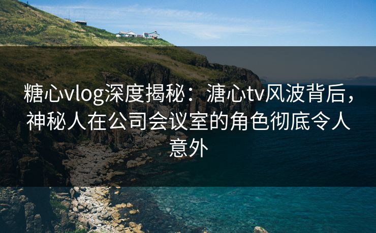 糖心vlog深度揭秘：溏心tv风波背后，神秘人在公司会议室的角色彻底令人意外