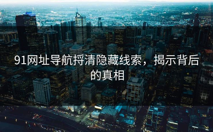 91网址导航捋清隐藏线索，揭示背后的真相